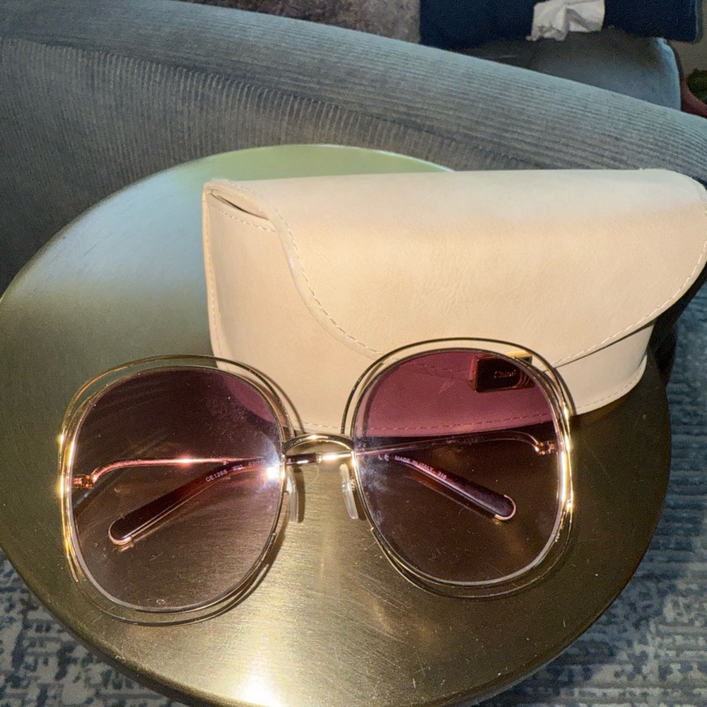 EUC Chloe Elegant Gold and Purple Sunglasses